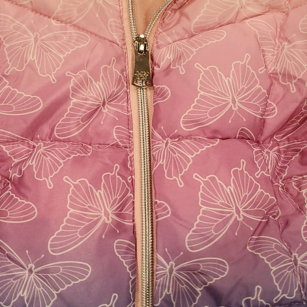Limited Too Lilac & Pink Ombré Butterfly Puffer Coat Size 5/6